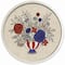20" x 20" Red, White & Blue Florals Round Framed Print